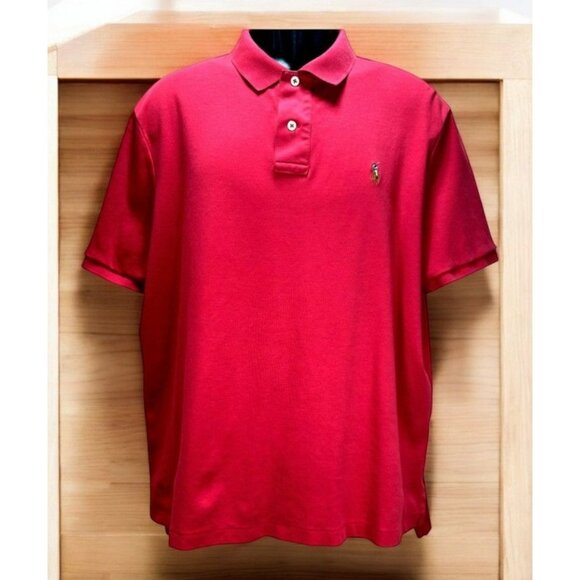 Polo Ralph Lauren Mens Golf Polo XL Red Pima Soft Touch Cotton - Picture 1 of 6